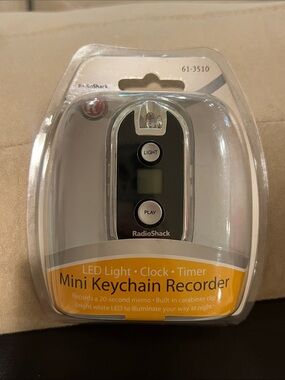RadioShack Mini Keychain Recorder - Black/Silver NEW